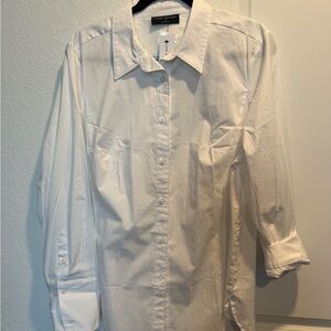 Lane Bryant White No Peek Blouse/Button-Up *BRAND NEW*